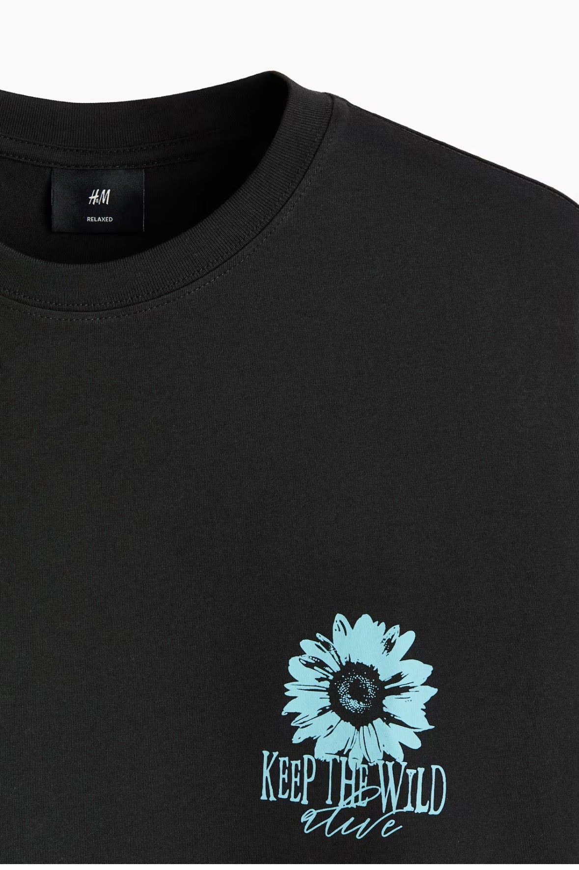 Loose Fit Printed T-Shirts-Black/Keep the Wild-0967955157