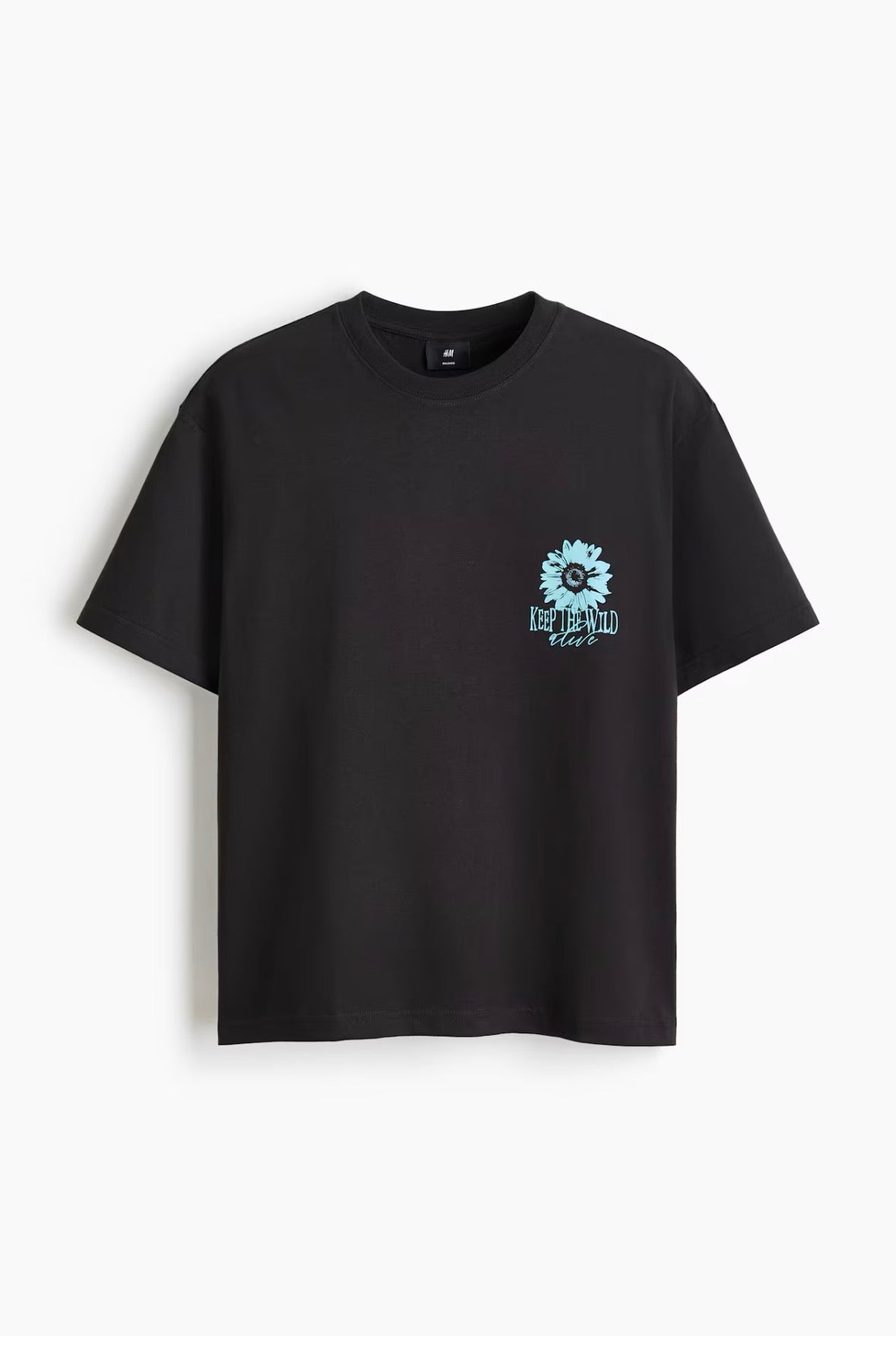 Loose Fit Printed T-Shirts-Black/Keep the Wild-0967955157