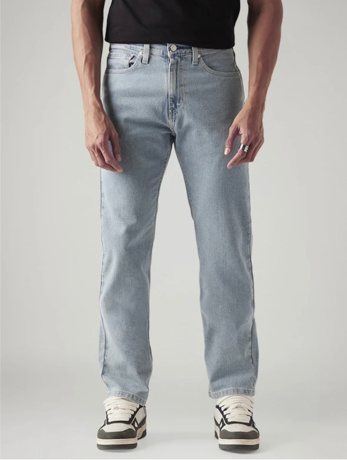 Men straight Fit Mid Light Blue Jeans-005RC-0062