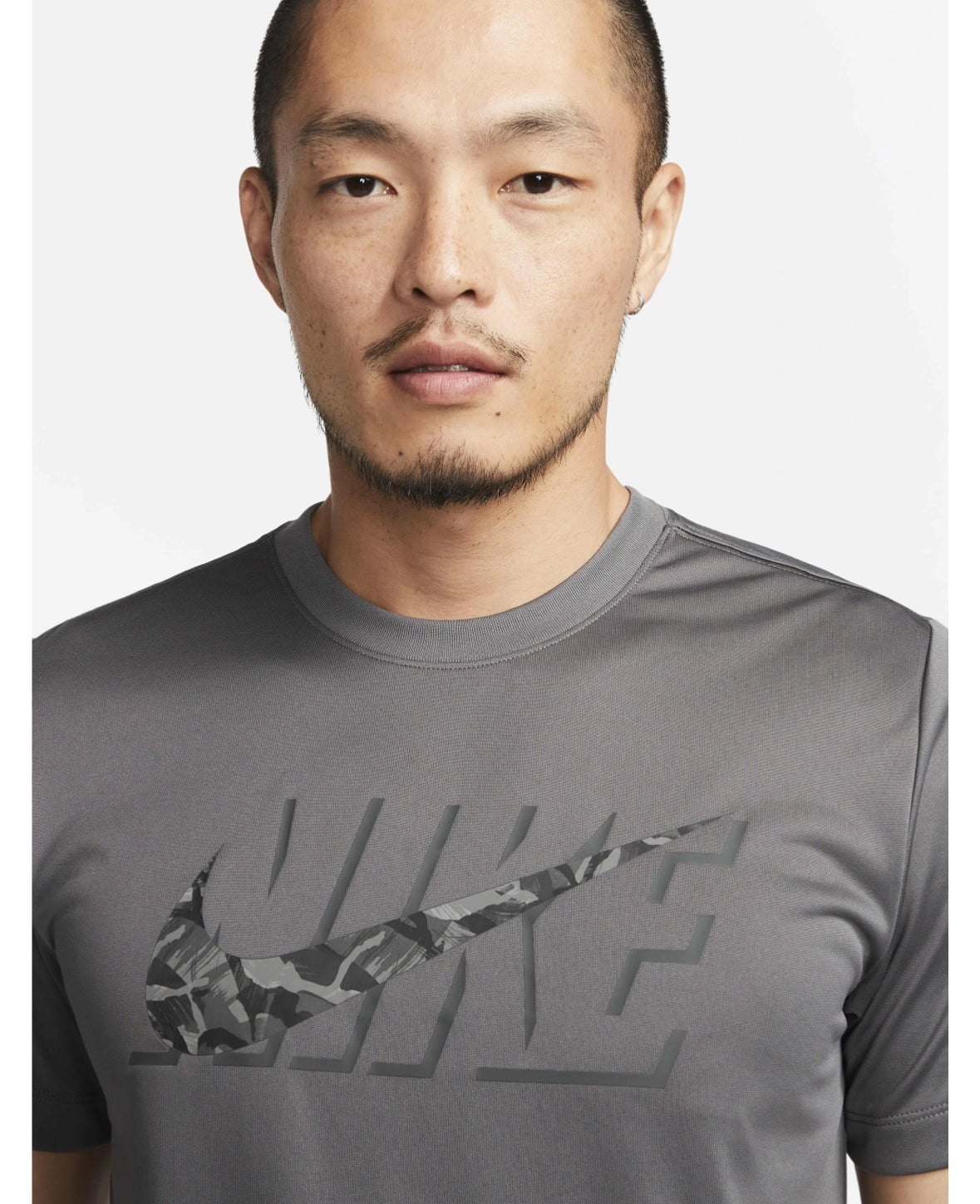 Men Printed Round Neck Polyester Grey T-Shirts-dz2742-068