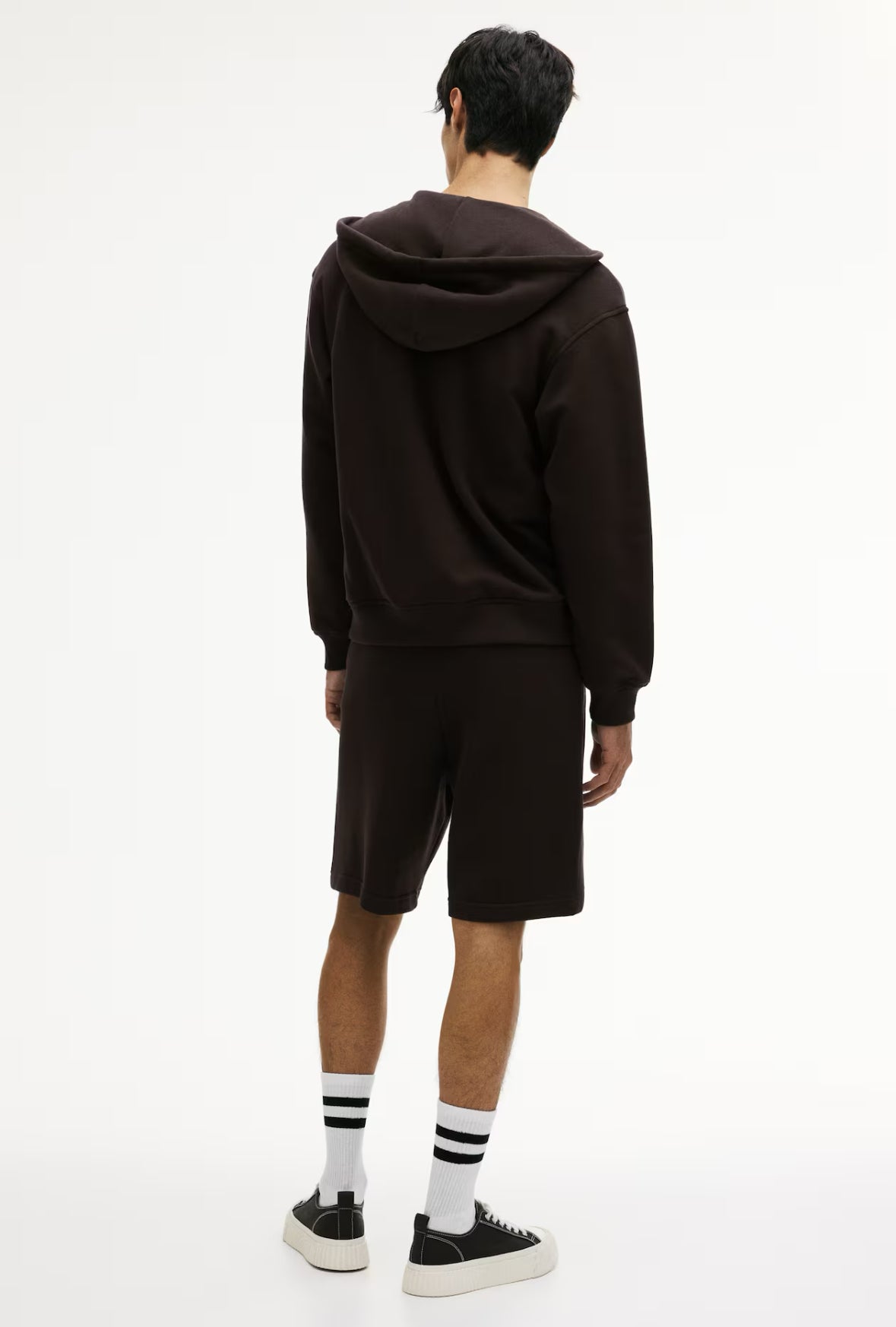 Loose Fit Zip-Through Hoodie-brown-1308010009