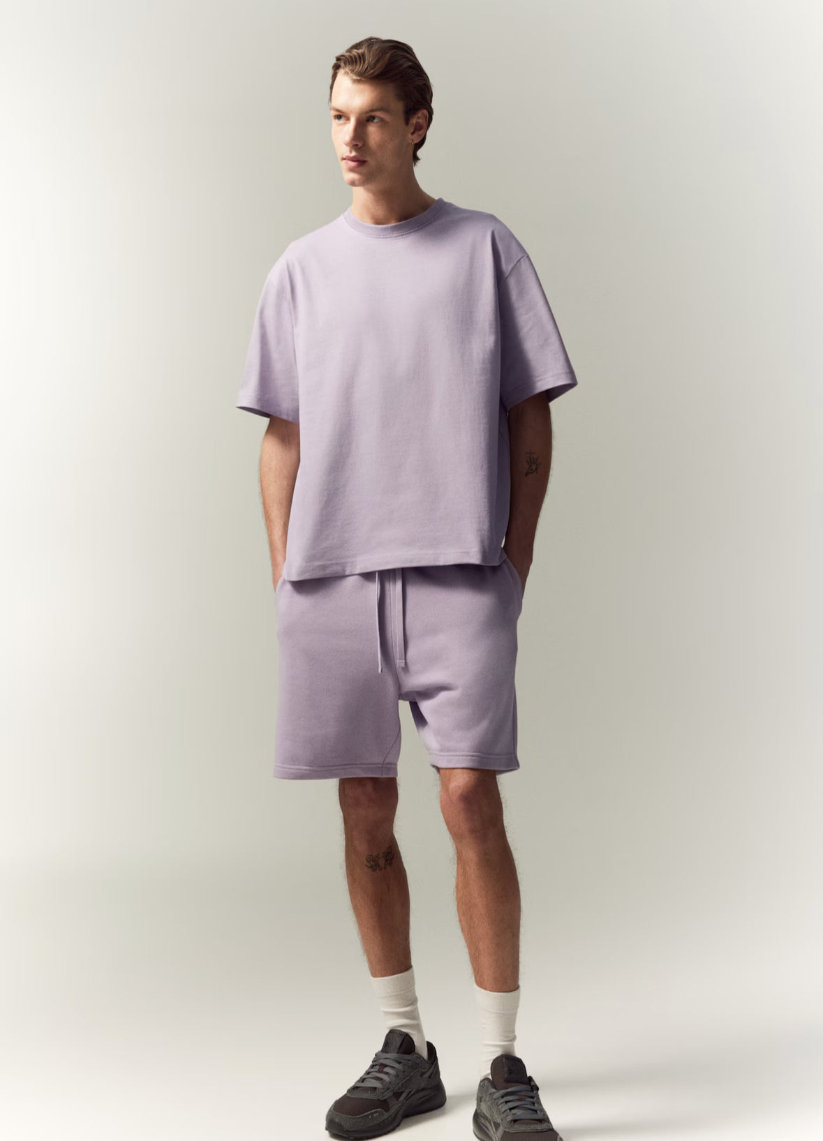 Regular Fit Sweatshorts -Purple-1224295025