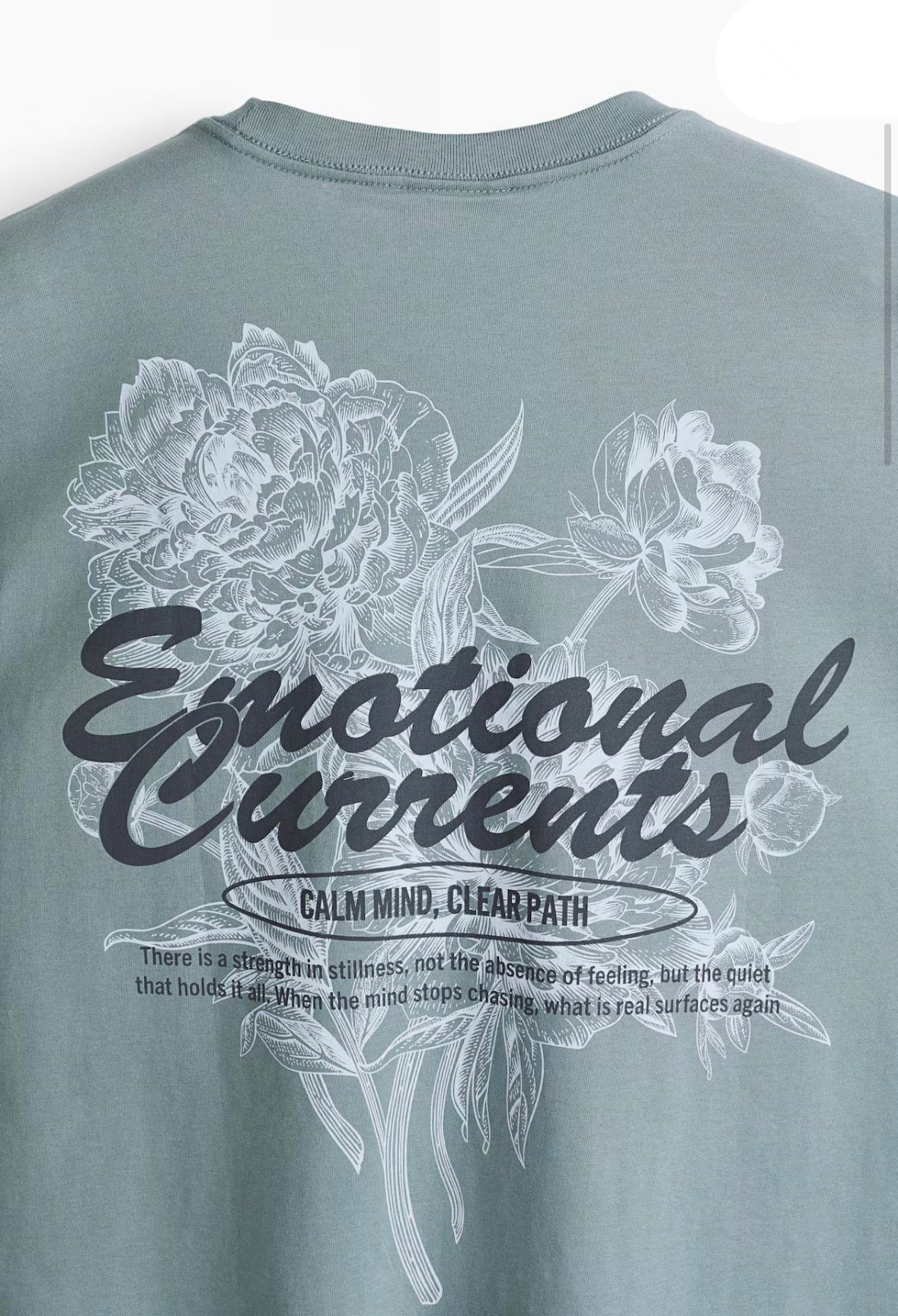 LOOSE FIT PRINTED T-SHIRT -Turquoise/Emotional currents -0967955185