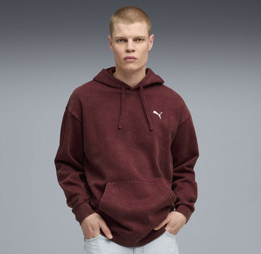 Puma ESS Elevated Wash Hoodie -Ruby Shimmer-68804996