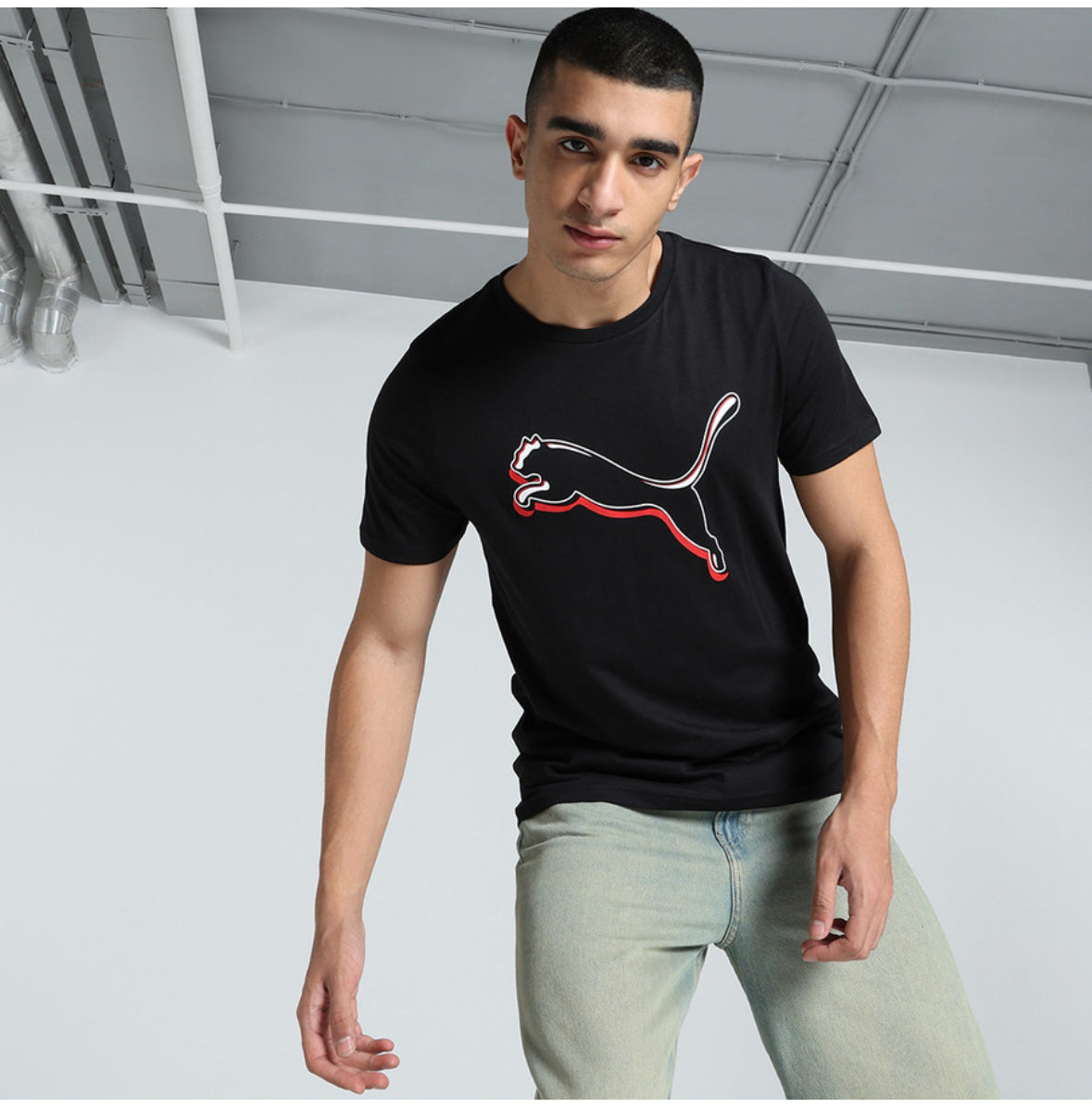 PUMA Printed Men Crew Neck Black T-Shirt -68709999