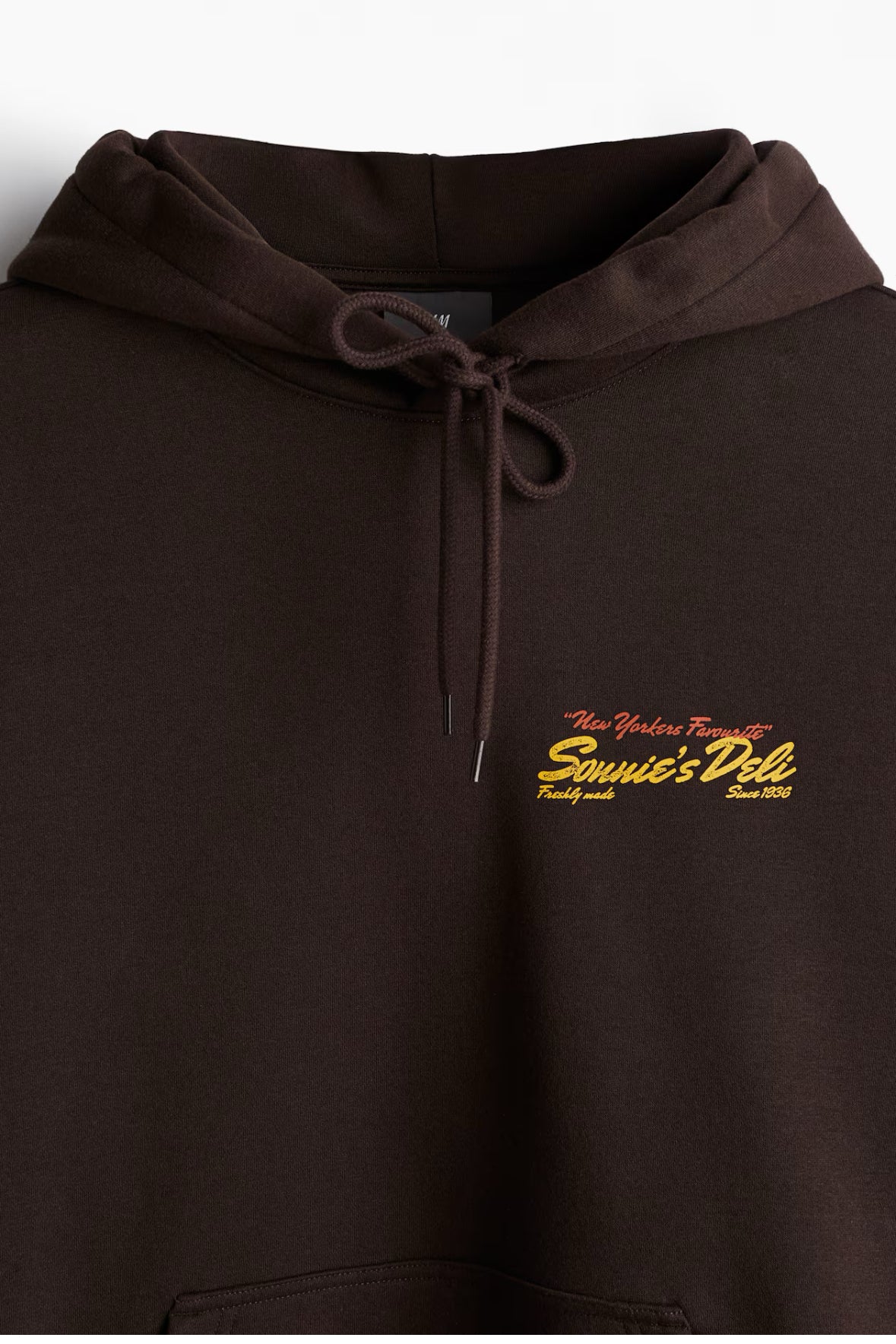 Loose Fit Printed Hoodies- Brown/Sonnie’s Deli-1122659035