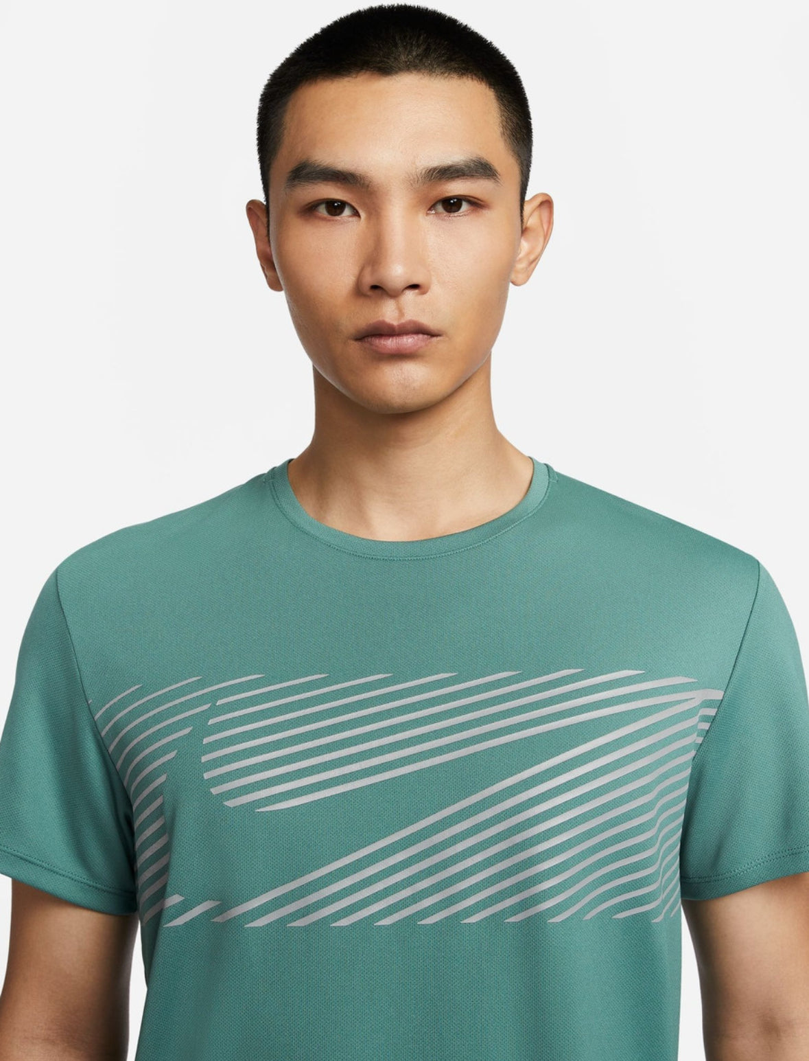 Men Printed Round Neck Polyester Green T -Shirt-fn3052-361