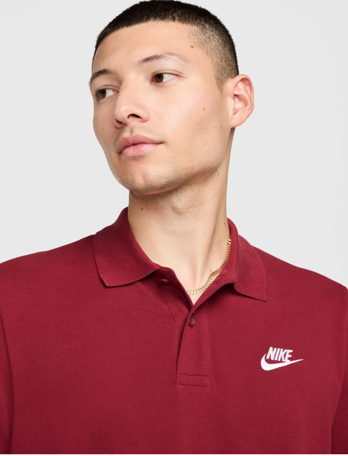 Nike Men Solid Polo Neck Pure Cotton Red T-Shirts-Cj4457-677