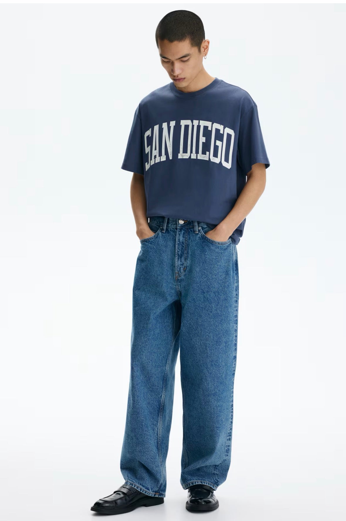 Loose Fit  Printed T-shirts-blue-san/Diego-0967955190