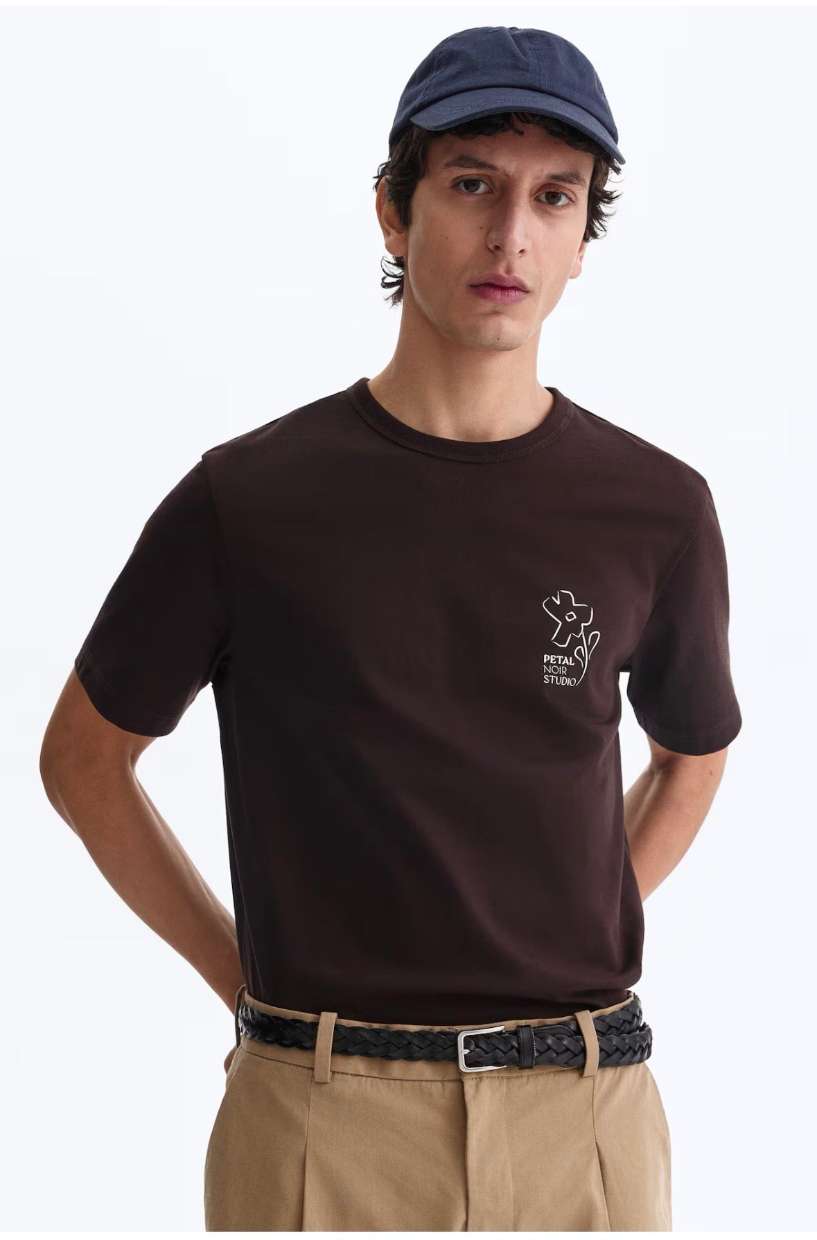 Regular Fit CoolMax T-Shirts-Dark Brown/ Petal Noir Stadio-1321863001