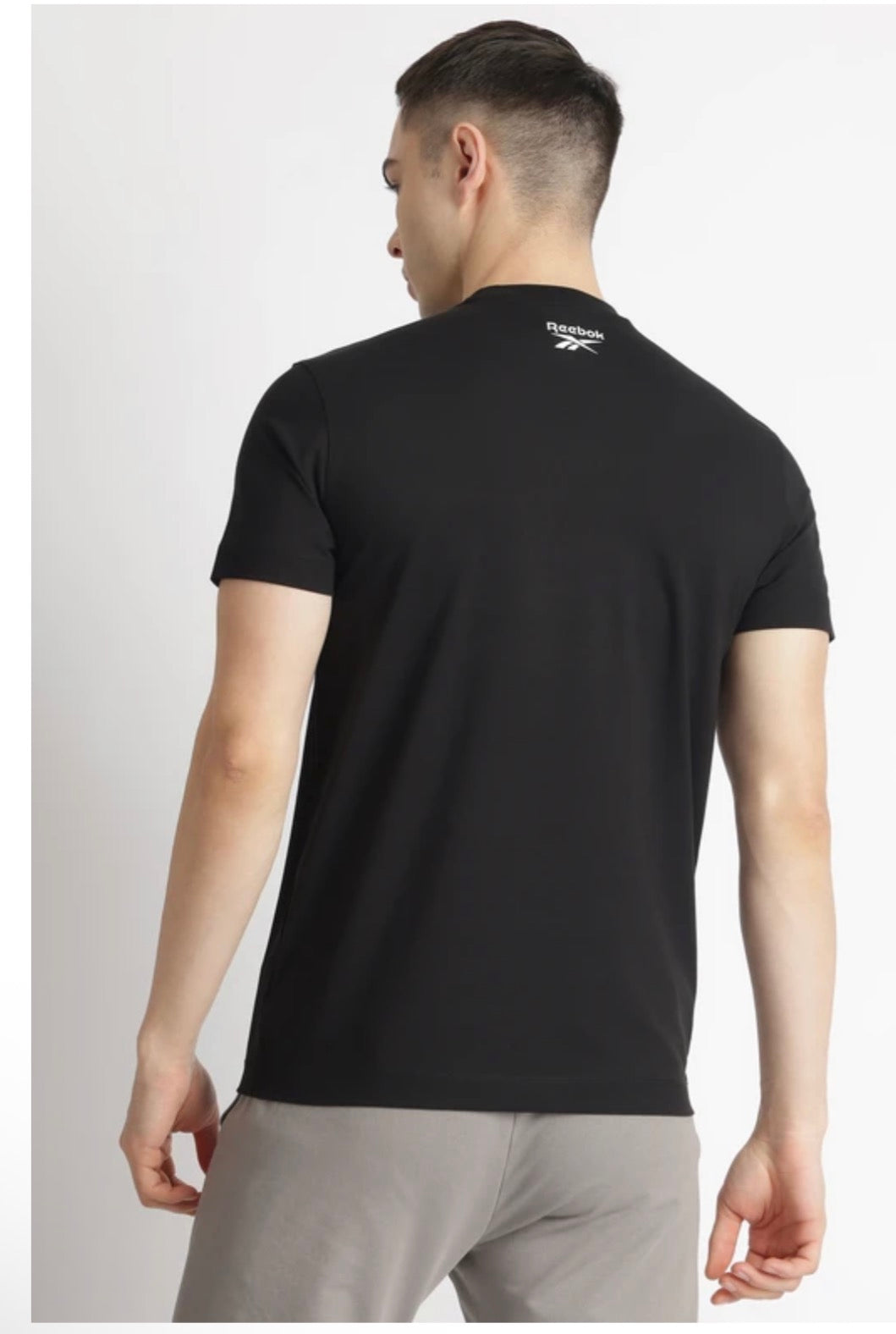 Men Graphic Print Crew Neck Cotton Blend Black T-Shirts-Rmkcaa0498