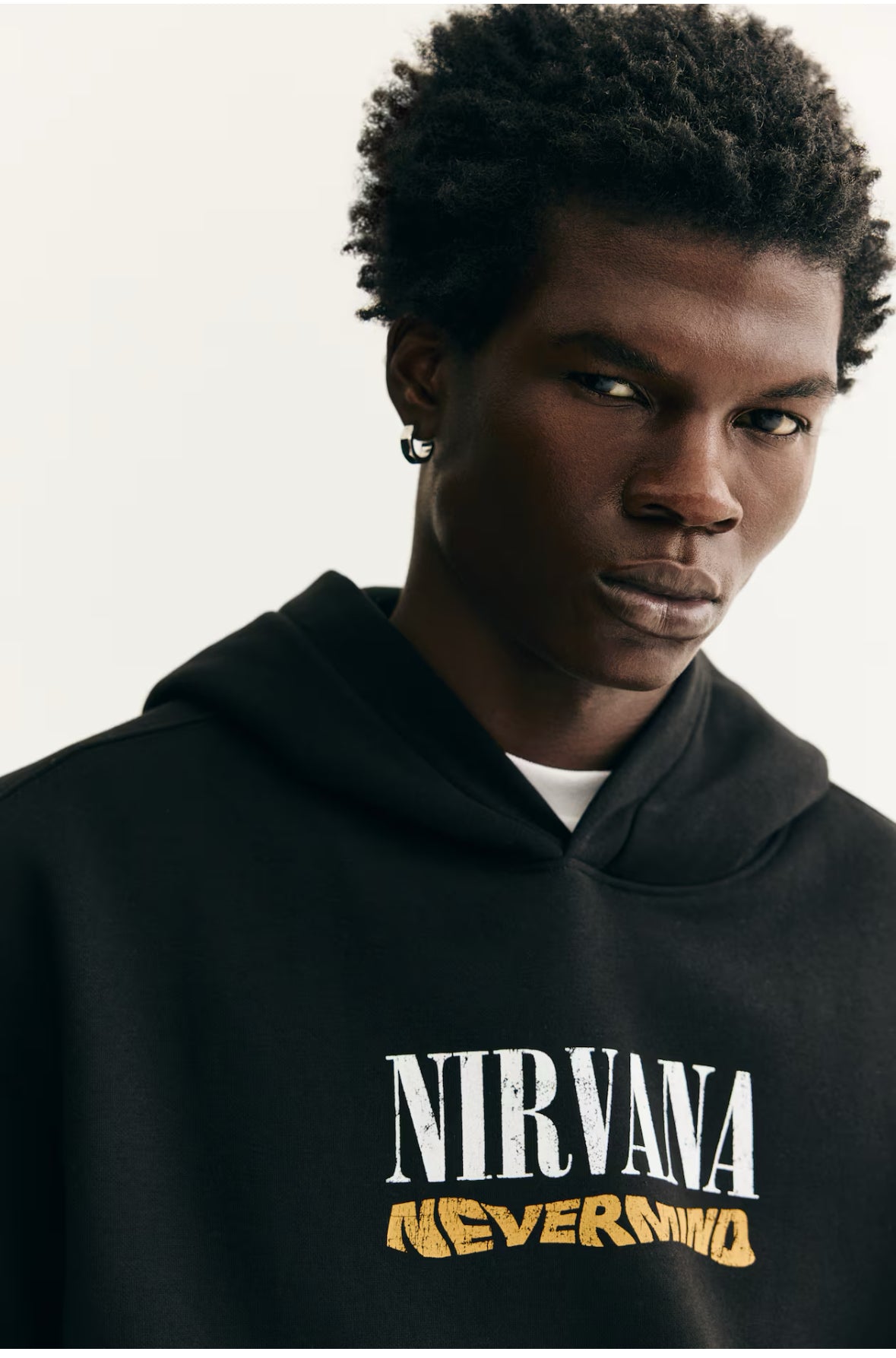 Loose Fit Hoodie- Black/Nirvana-1065654075