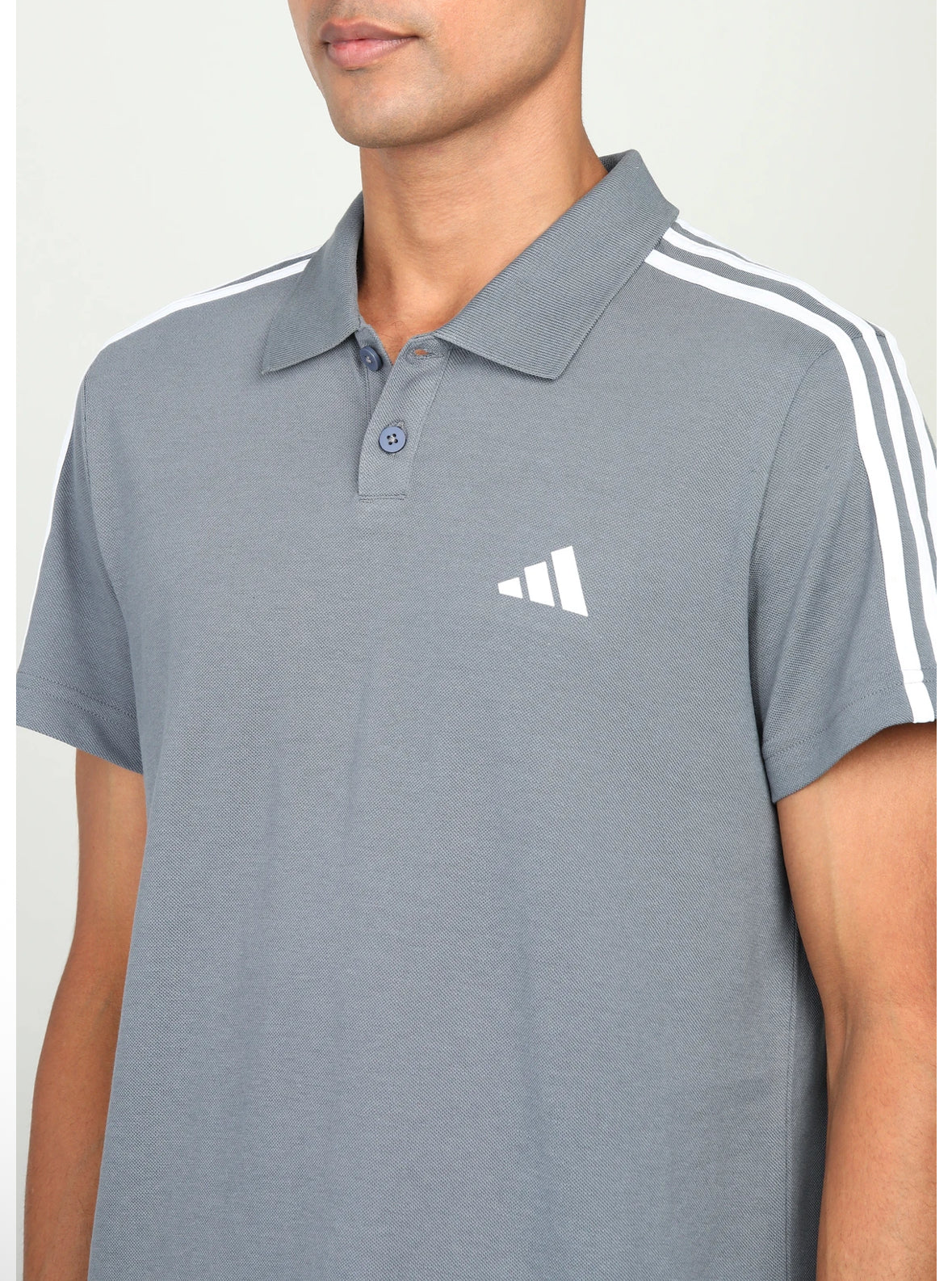 ADIDAS Graphic Print Men Polo Neck Black T-Shirt-je9356