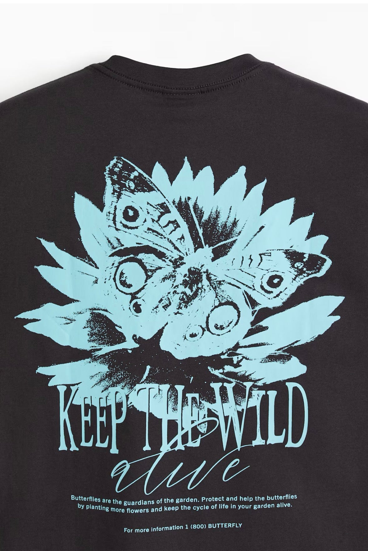 Loose Fit Printed T-Shirts-Black/Keep the Wild-0967955157