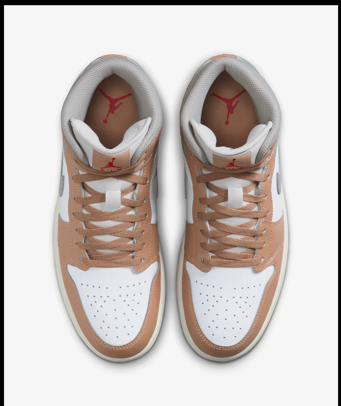Air Jordan 1 Mid -Hemp/White/College Grey/Fire Red -Dq8426-200