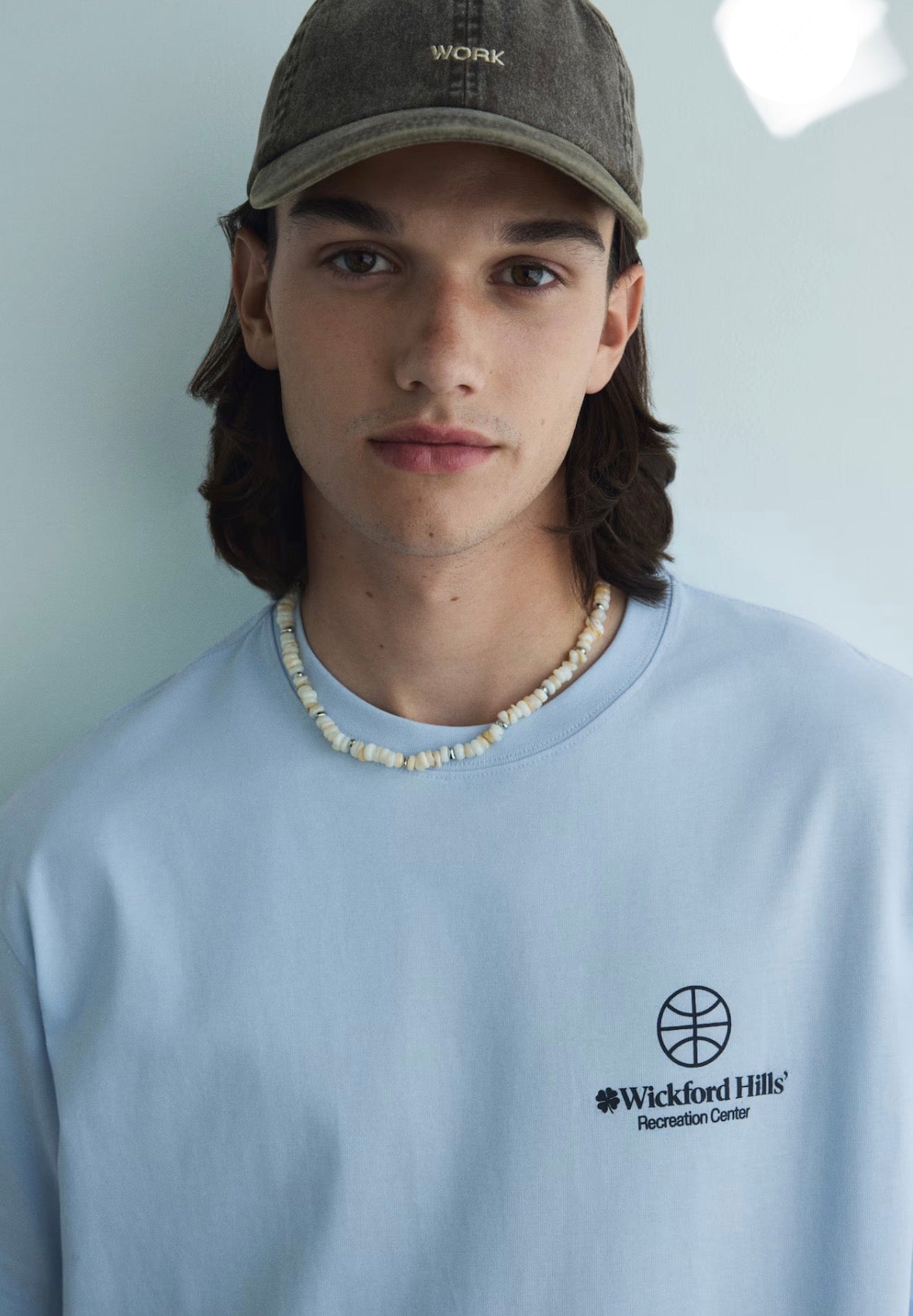 LOOSE FIT PRINTED T-SHIRT -Light blue/Wickford Hills -0967955146