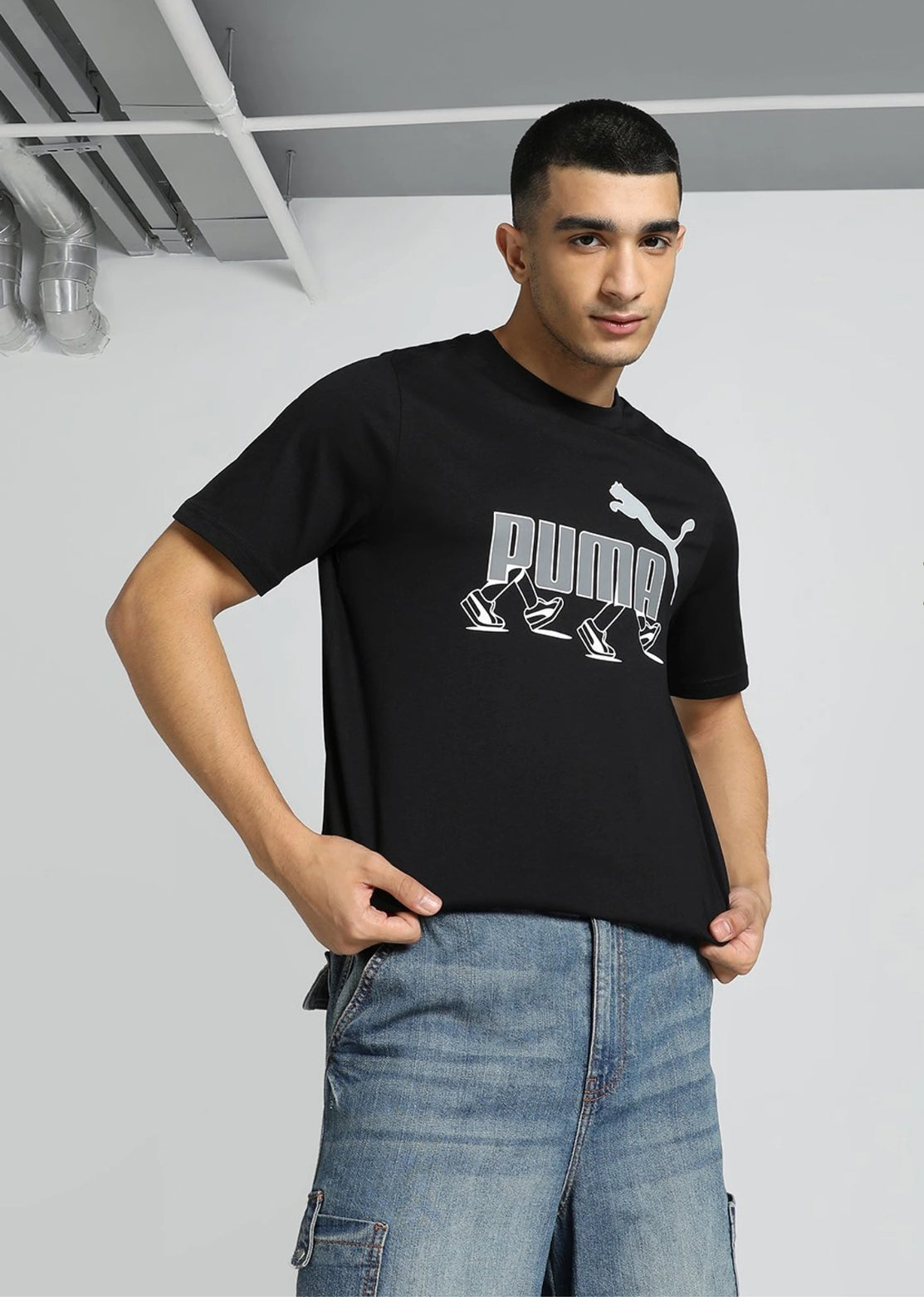 Puma Black Regular Fit Printed T-Shirts -
 -683750 01