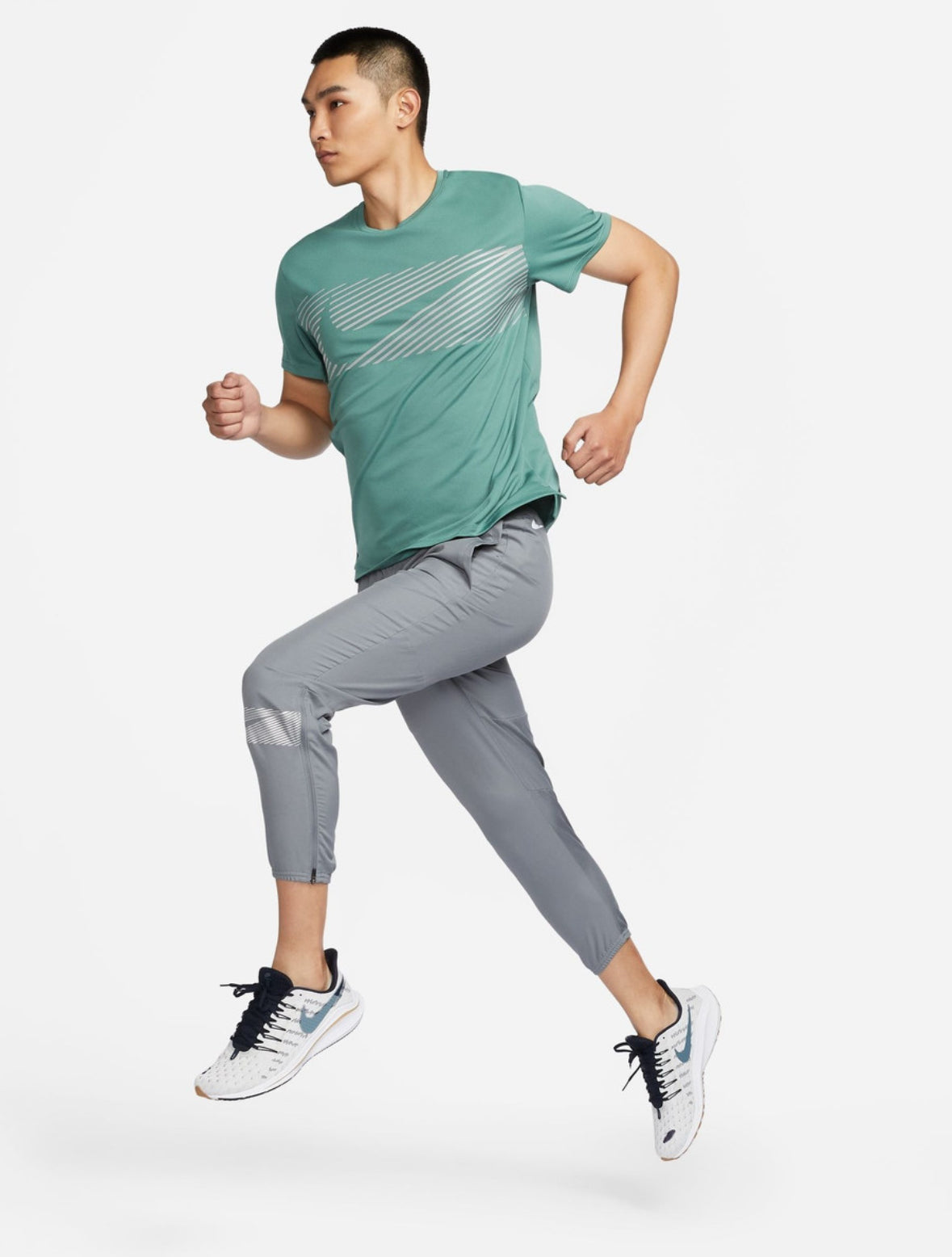 Men Printed Round Neck Polyester Green T -Shirt-fn3052-361