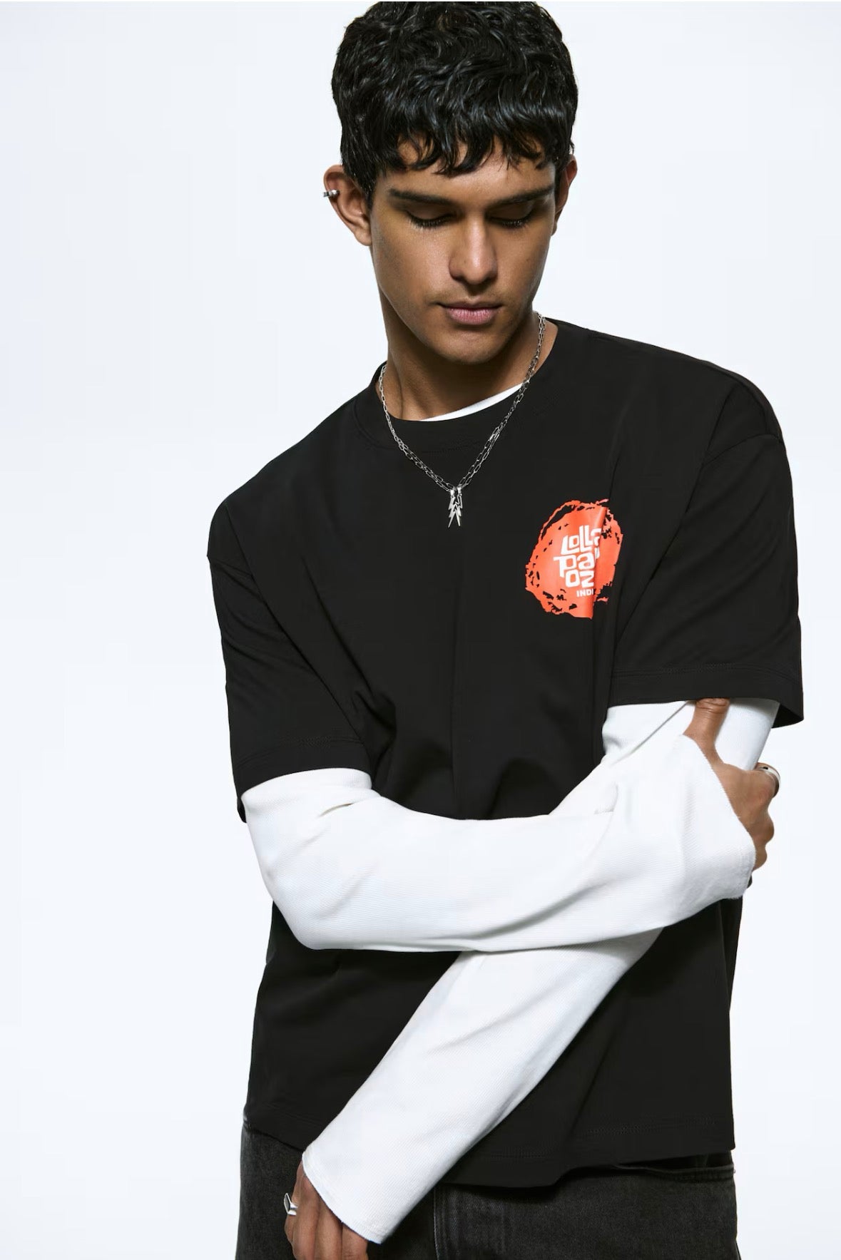 Loose Fit Printed T-Shirts-bLck -lollapalooza-1338233003