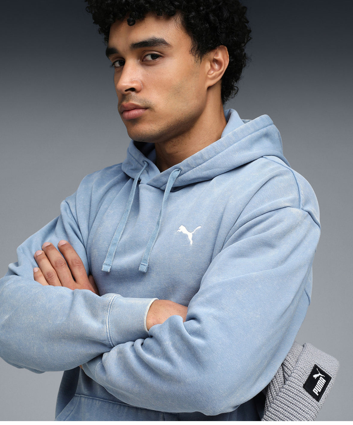 Puma ESS Elevated Wash Hoodie -Blue-68804934