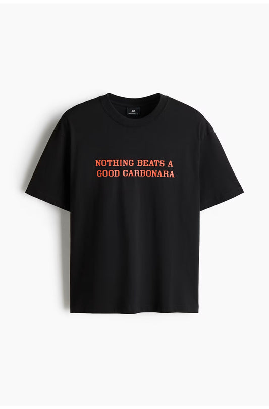 LOOSE FIT PRINTED Nothing beats a good
-T-SHIRT -Black-0967955192