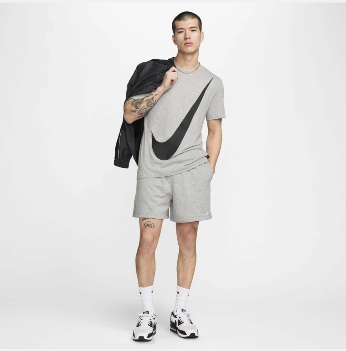 Nike Solid grey sport shorts-Fn3521-063
