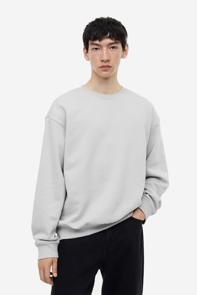 Loose Fit Sweatshirt -Light grey -0970818064