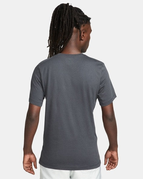 Men Logo Print Regular Fit Crew-Neck T-Shirt -fq7999-060