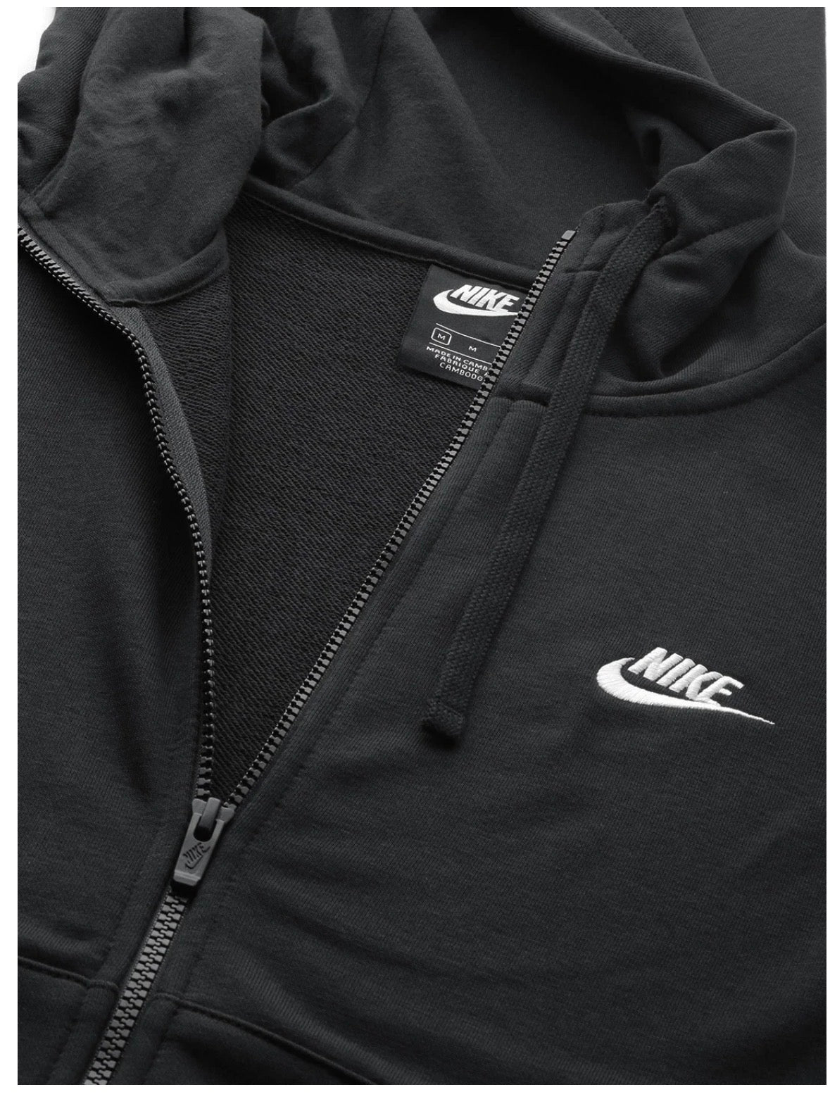 Nike Black Solid AS New Club Fz  FT Hooded Sweatshirt-bv2649-010