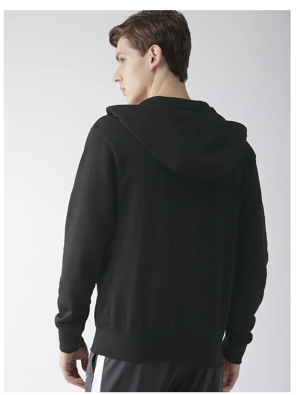 Nike Black Solid AS New Club Fz  FT Hooded Sweatshirt-bv2649-010