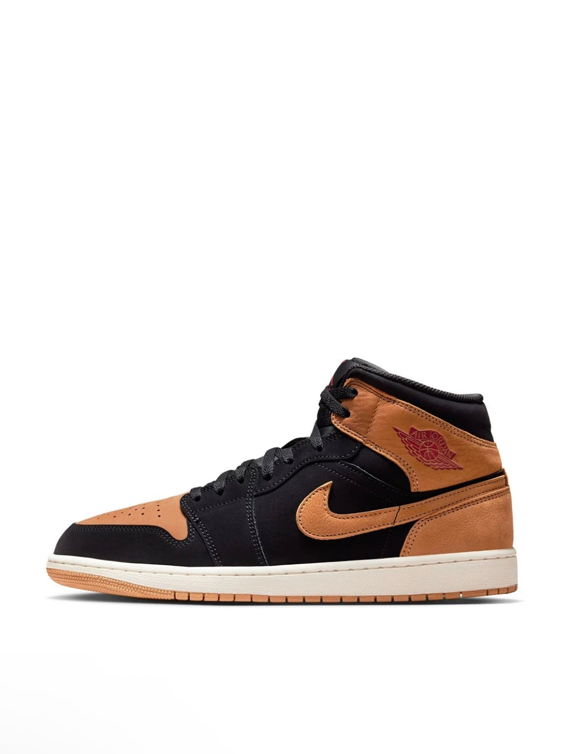 Air Jordan 1 Mid SE -Black/Varsity Red/Sail/Flax -HV4091-002