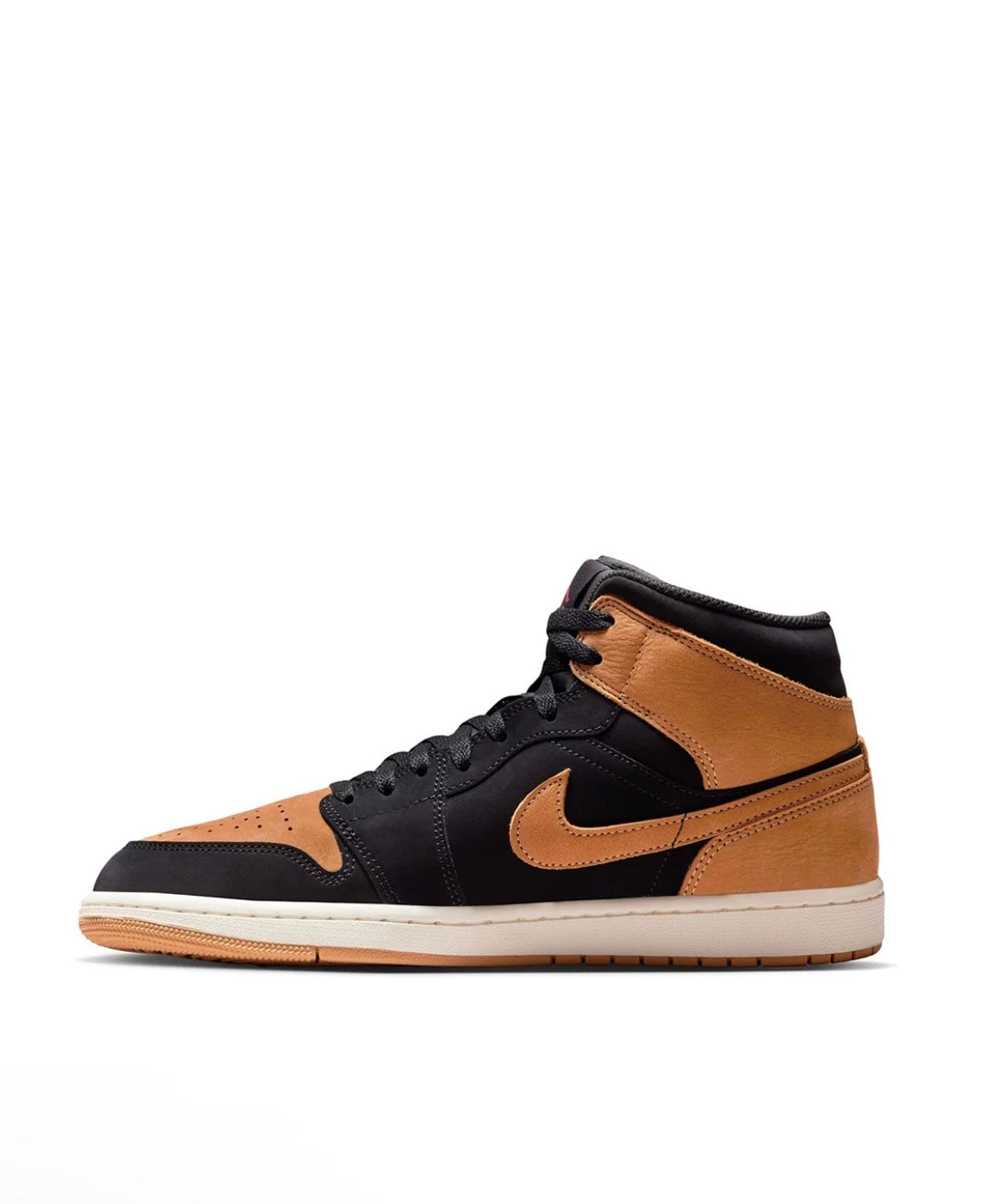 Air Jordan 1 Mid SE -Black/Varsity Red/Sail/Flax -HV4091-002