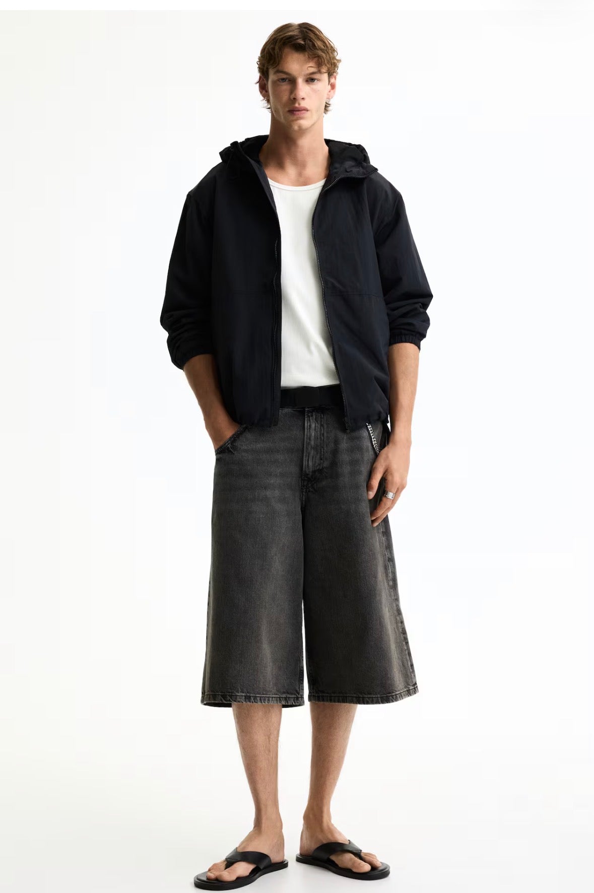 Black Water-repellent nylon Windbreaker-1318393001