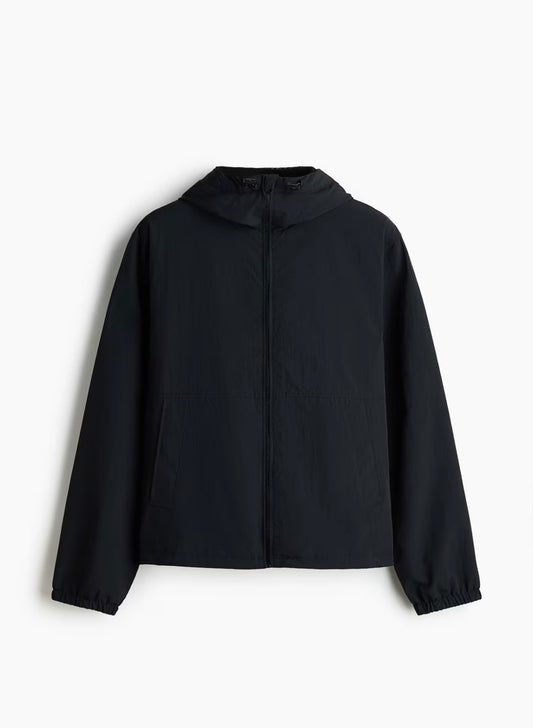 Black Water-repellent nylon Windbreaker-1318393001