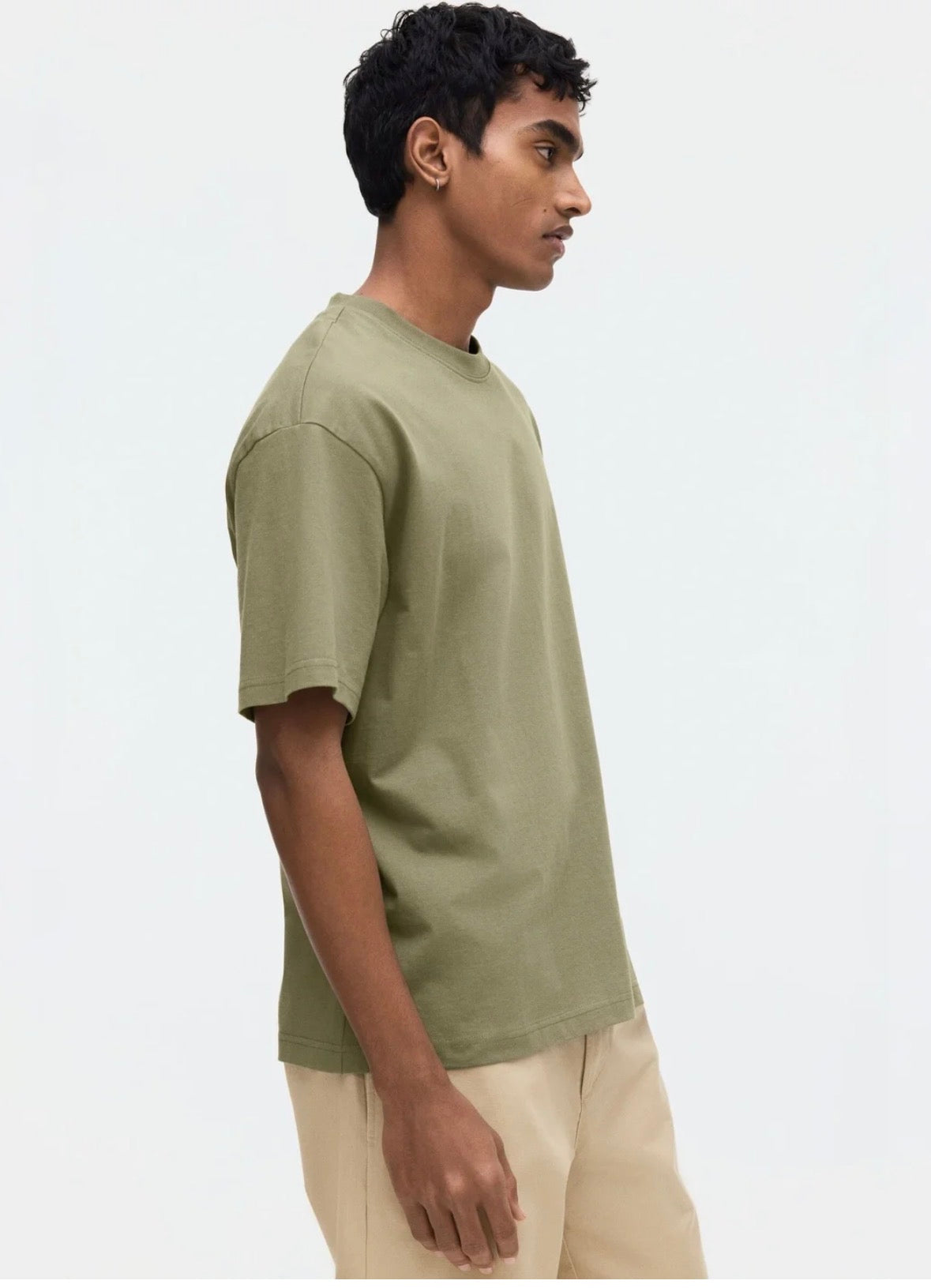 Relaxed  fit T-Shirt -khaki Green-1309319023