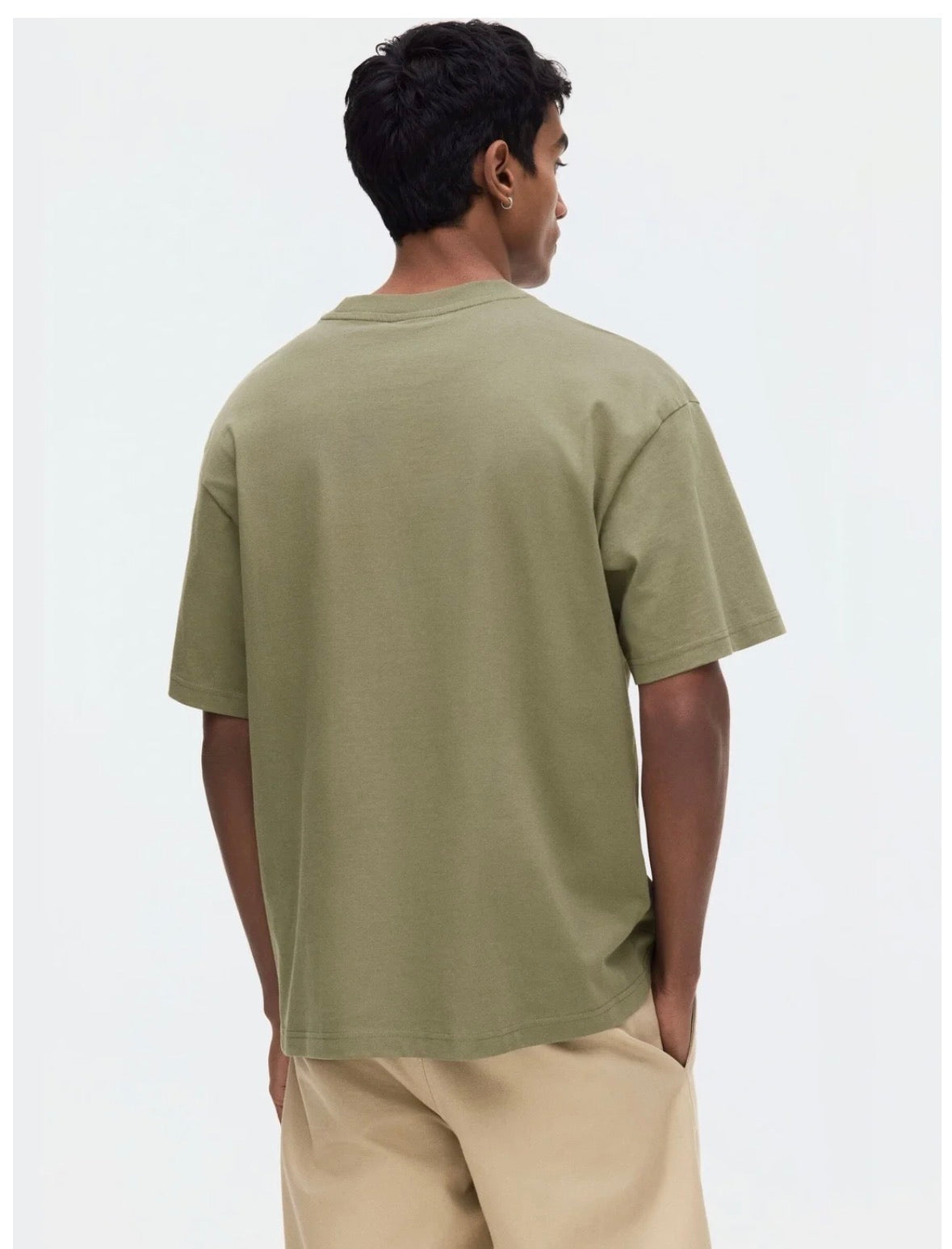 Relaxed  fit T-Shirt -khaki Green-1309319023