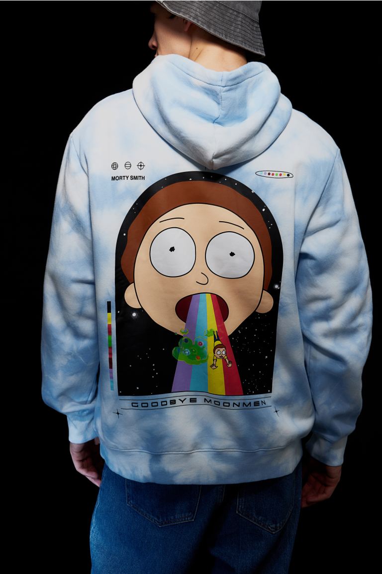 Regular Fit Hoodie -Light blue/Rick and Morty -0846933125