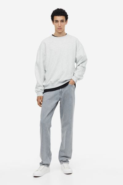 Loose Fit Sweatshirt -Light grey marl -0970818051