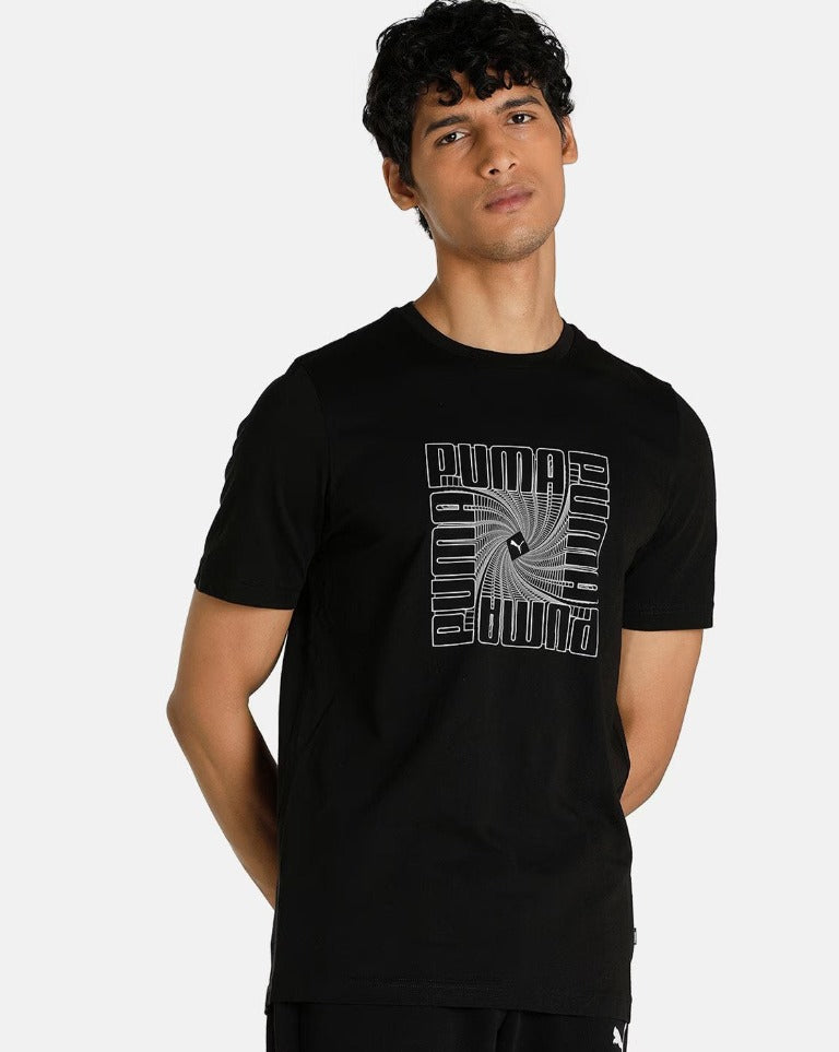 Men Reflective Graphic Regular Fit T-Shirt-671771 01