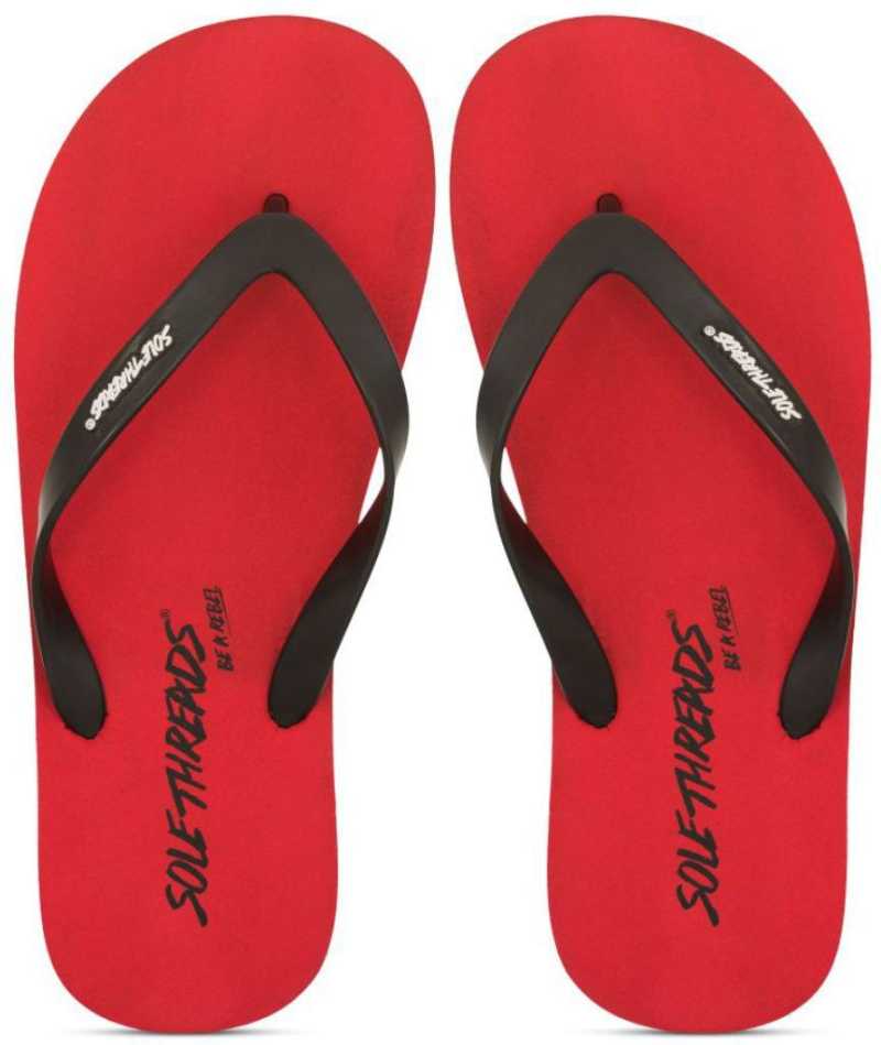 ST BASIC Durable, RED Flip Flops-Deep red/ black