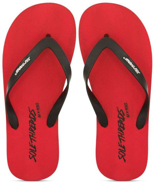 ST BASIC Durable, RED Flip Flops-Deep red/ black