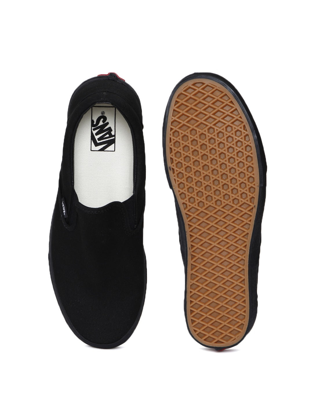 Black Solid Slip-On Sneakers