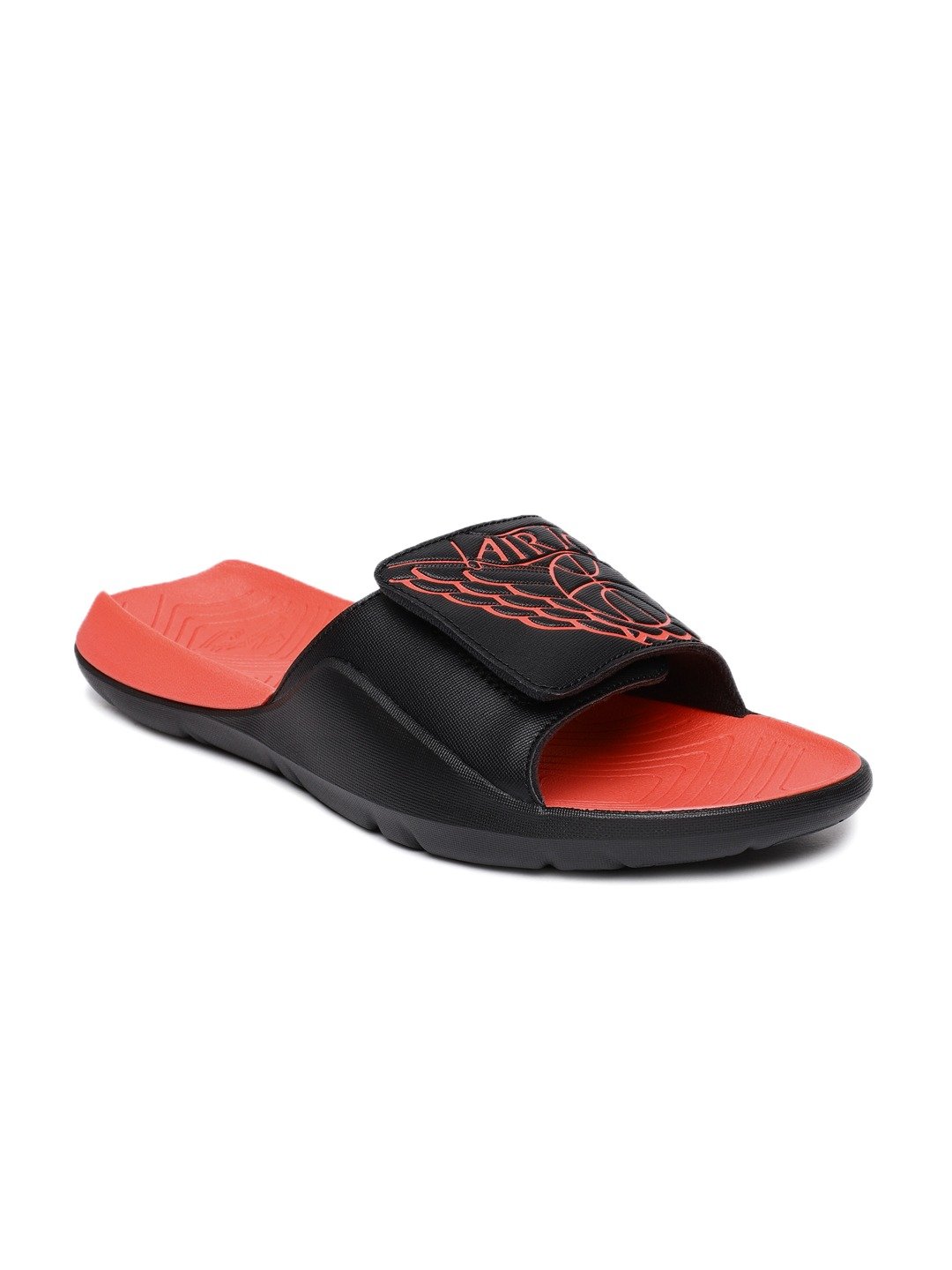 Men Black & Red Jordan Hydro 7 Printed Sliders - Discount Store