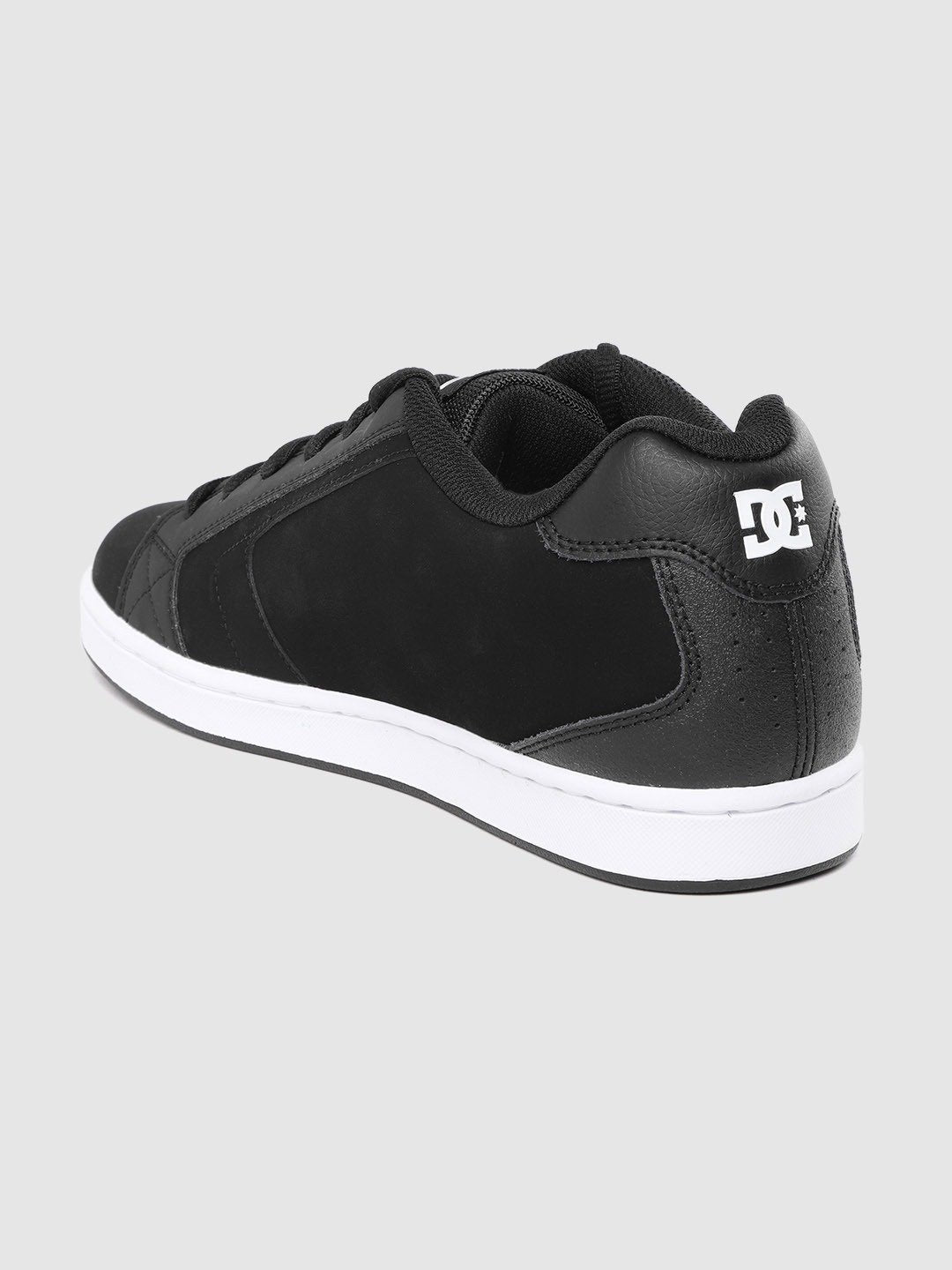 Men Black Solid Leather Sneakers - Discount Store