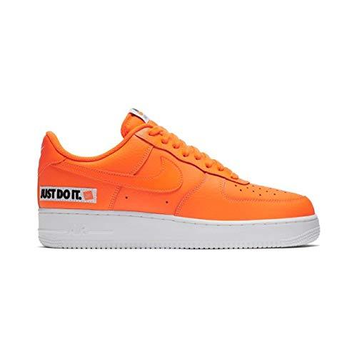 Nike Men's Air Force 1 07 LV8 JDI LTHR, Total Orange/White-Black - Discount Store