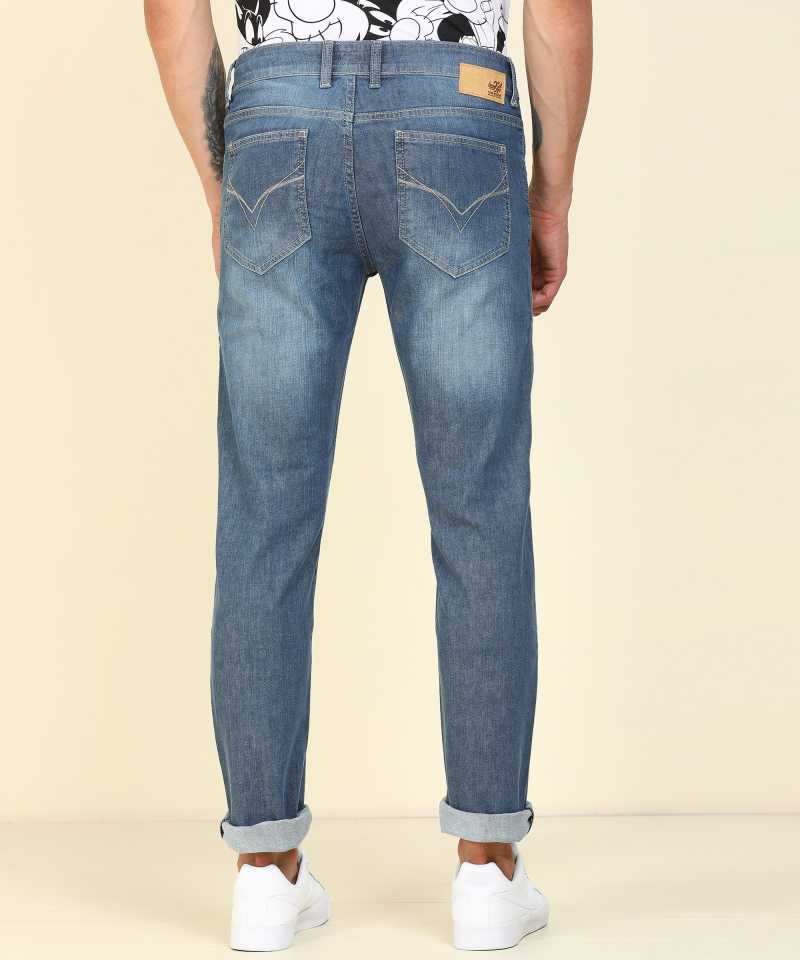 Tapered Fit Men Blue Jeans-FMJNO1019