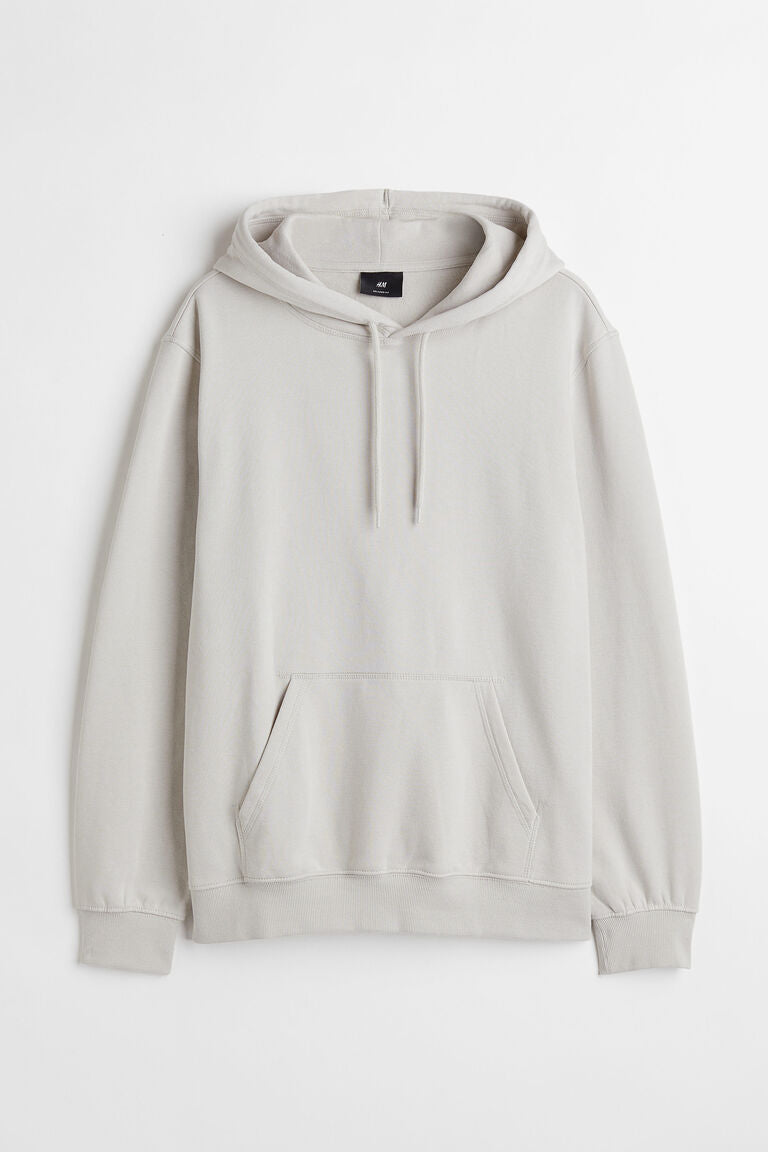 Relaxed Fit Hoodie-STONE-GREY-0970819023