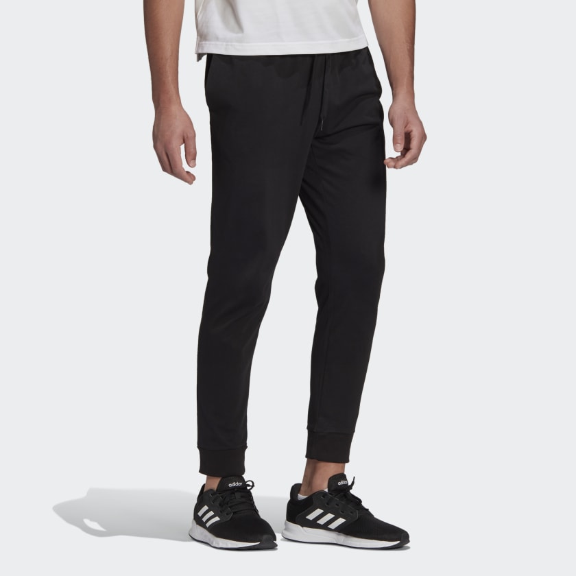 ESSENTIALS SINGLE JERSEY TAPERED CUFF PANTS-Gk9226