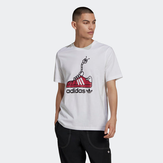 WORM SHOE PRINT TEE White-gn2155