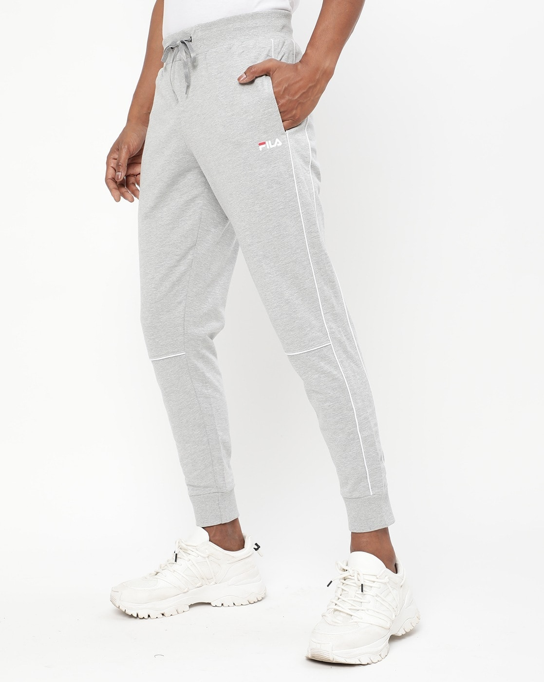Regular Fit Joggers with Piping-12011914001